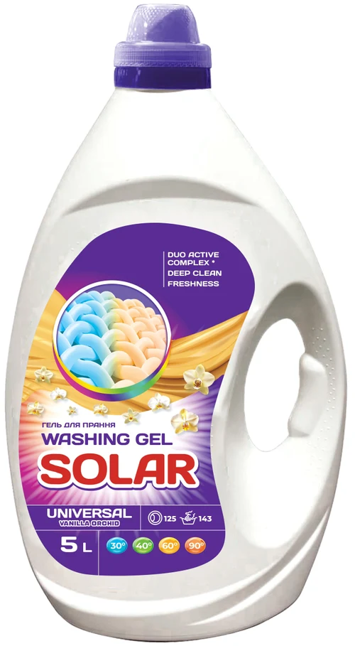 Гель для стирки SOLAR Universal Vanilla Orchid 5 л (125 стирок)
