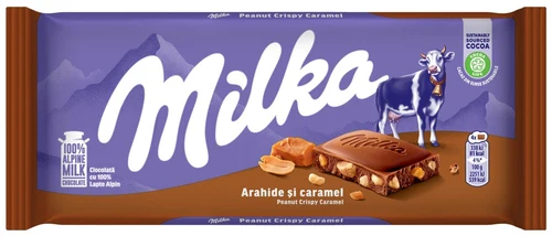 Ciocolată cu lapte alpin Milka Arahide și caramel  90g