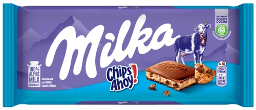 Молочный шоколад Milka с печеньем Chips Ahoy, 100 г