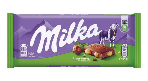 Ciocolată cu lapte alpin Milka Alune întregi  95g