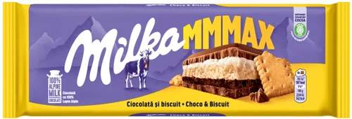 Ciocolată cu lapte alpin și un strat de biscuiți Milka Ciocolată și biscuit  300g