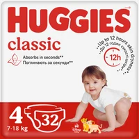 Подгузники Huggies Classic Jumbo 4 (7-18 кг), 32 шт