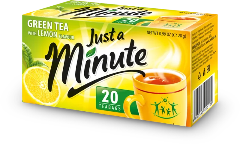 JUST A MINUTE Green Lemon, Ceai verde, 20 pac 2