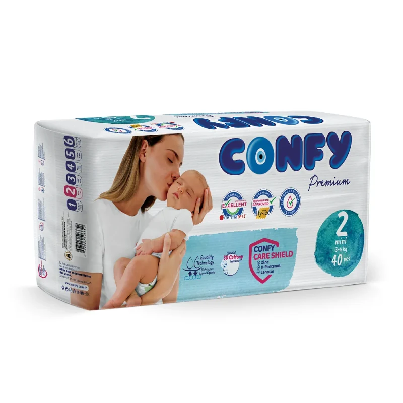 Подгузники детские Confy Premium ECO №2 MINI  (3-6 кг), 40 шт. 3