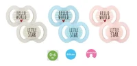 ”Baby-Nova” Suzetă simetrică fără inel, 0 luni+, Silicon, fără BPA, 2 buc. (27231)