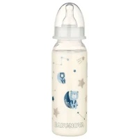 ”Baby-Nova” Biberon din silicon cu gât standart, 0-24 luni, 240ml., debit mediu, fără BPA, 1 buc./cutie de carton (47010 2