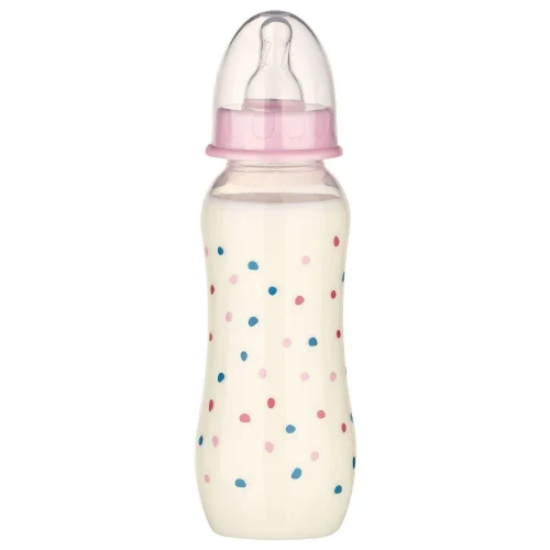 ”Baby-Nova” Biberon din silicon cu gât standart, 0-24 luni, 240ml., debit mediu, fără BPA, 1 buc./cutie de carton (48010)