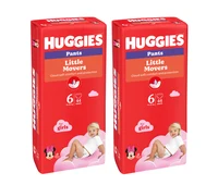 Набор трусики для девочек Huggies Little Movers 6 (16-22 kg), 88шт.   (2x44шт) 