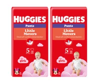 Набор трусики для девочек Huggies Little Movers 5 (13-17 кг), 96шт.  (2x48шт)