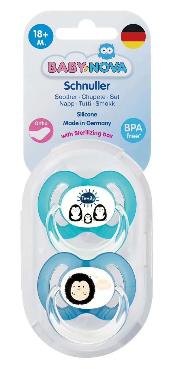 ”Baby-Nova” Suzeta ortodontica,cu inel, 18 luni+, Silicon, fara BPA, 2 buc. cu cutie pentru sterilizare (20006) 2