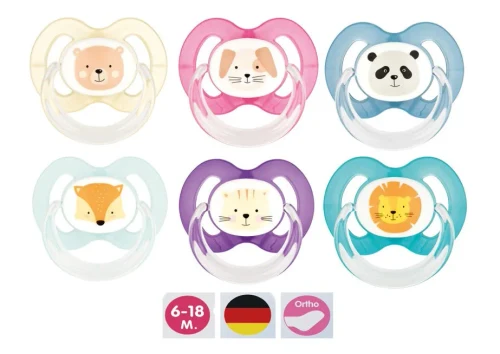 ”Baby-Nova” Suzetă ortodontică,cu inel, 6 luni+, Silicon, fără BPA, 2 buc. cu cutie pentru sterilizare (20005)