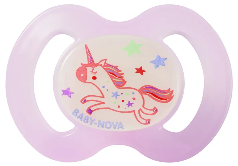 ”Baby-Nova” Suzeta ortodontica "Glow in the dark", fără inel, 6 luni+, Silicon, fără BPA, 1 buc. (24242) 3