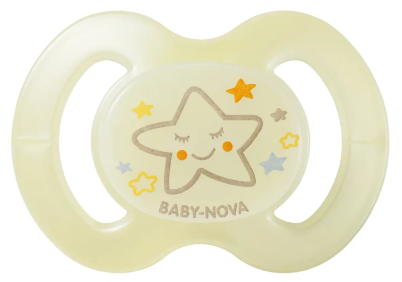 ”Baby-Nova” Suzeta ortodontica "Glow in the dark", fără inel, 6 luni+, Silicon, fără BPA, 1 buc. (24242) 2
