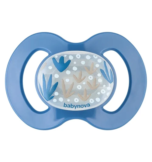 ”Baby-Nova” Suzetă ortodontică "Glow in the dark", fără inel, 0 luni+, Silicon, fără BPA, 1 buc.  (24222)