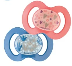 ”Baby-Nova” Suzetă ortodontică "Glow in the dark", fără inel, 0 luni+, Silicon, fără BPA, 1 buc.  (24222)