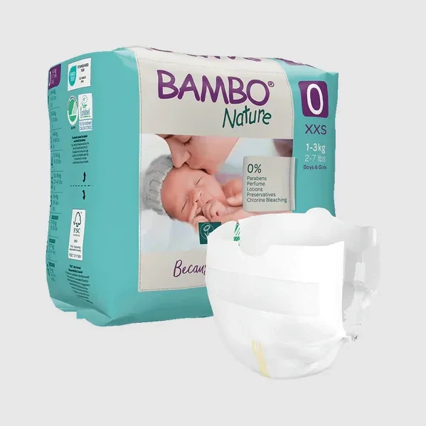 Набор Подгузники Bambo Nature 0  (1-3 кг), 48шт (2x24шт) 2