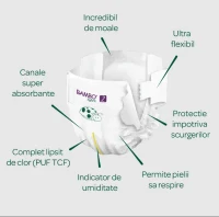 Set Scutece Bambo Nature 2  (3-6 kg), 60 buc  (2x30buc) 3