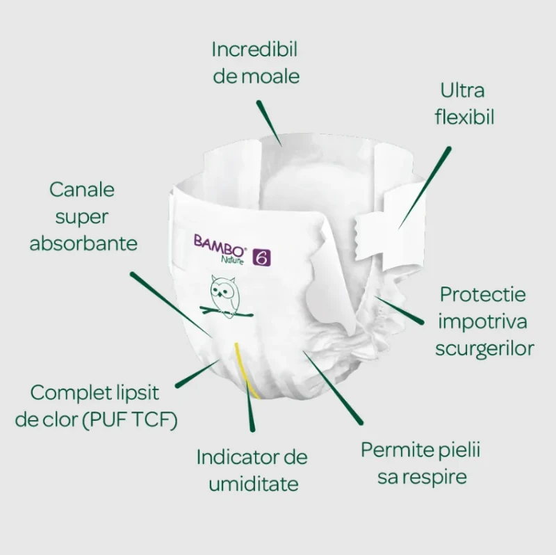 Set Scutece Bambo Nature 6  (16+ kg), 80buc  (2x40buc) 3