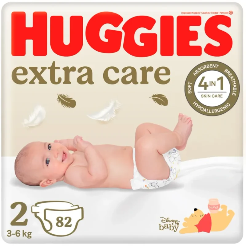 Scutece Huggies Extra Care  2  (3-6 kg), 82 buc. 3