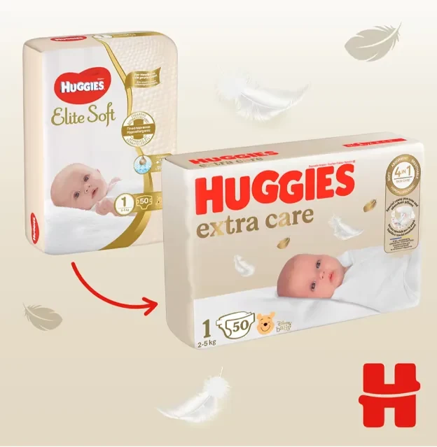 Scutece Huggies Extra Care  Jumbo 1 (2-5 kg), 50  buc 2