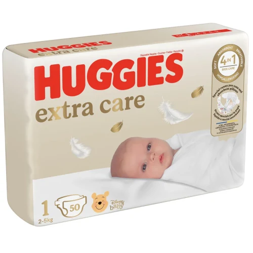 Scutece Huggies Extra Care  Jumbo 1 (2-5 kg), 50  buc