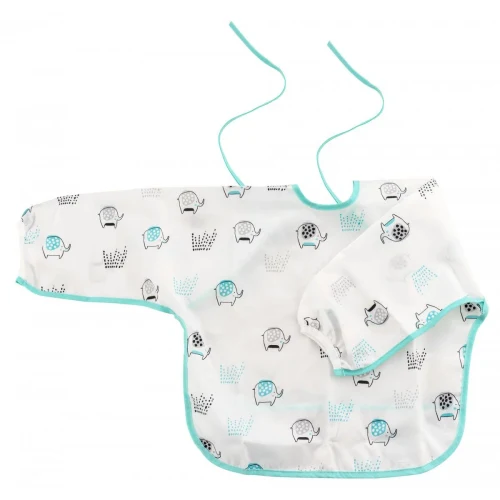 Baby-Nova, Bavetă impermeabilă cu mâneci şi buzunar pentru firimituri,  (33102)
