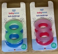 ”Baby-Nova” Jucărie pentru dentiție - Soft Teether, 3 luni+, fără BPA, 2 buc./blister  (31188)
