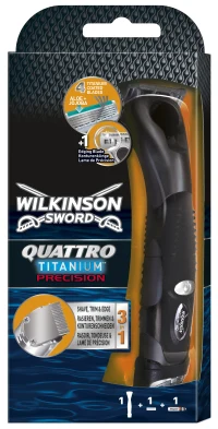Aparat de ras tip sistem pentru bărbaţi Quattro Titanium Precision, 4 lame, 1 rezervă 3