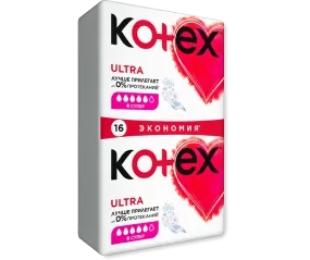 Kotex Ultra  Super Duo Pads, 16 buc