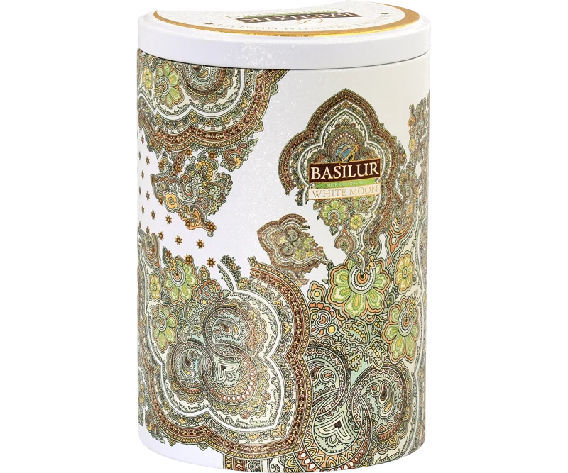 Ceai verde  Basilur Oriental Collection  WHITE MOON, cutie metalică  100g 3