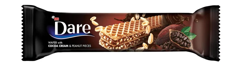 Dare Napolitană cu cremă Cacao şi bucăţi de Arahide, 29g 2