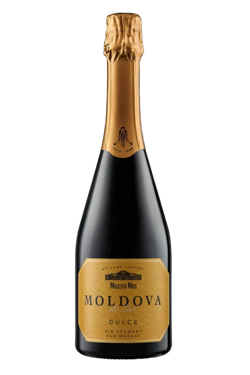 Mileștii Mici Moldova de Lux, игристое вино Мускат белое сладкое, 0,75 л