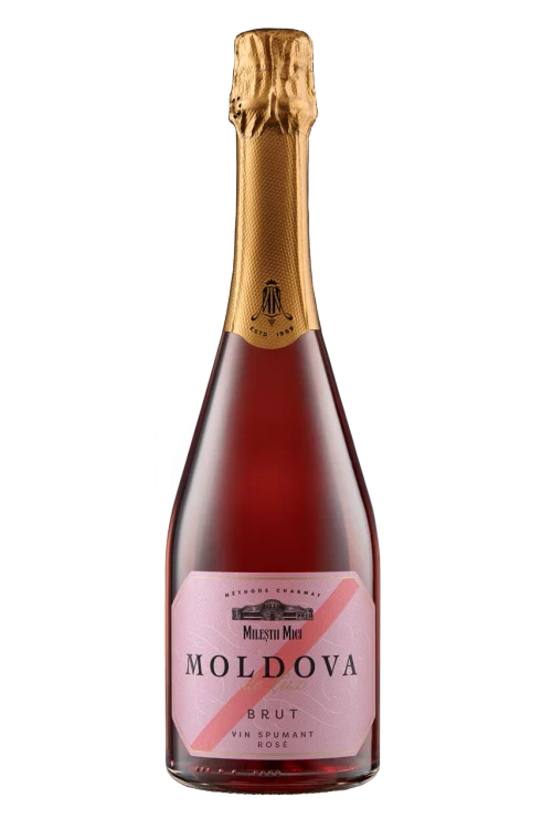 Mileștii Mici Moldova de Lux, игристое вино  розовое брют, 0,75 л