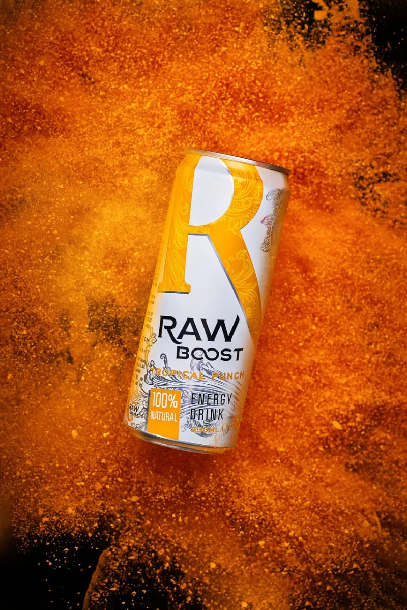 Băutură răcoritoare, energizant RAW BOOST TROPICAL PUNCH, 330 ml 2