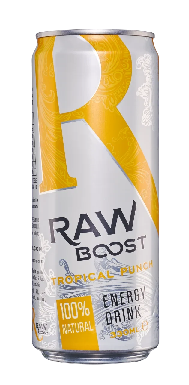 Băutură răcoritoare, energizant RAW BOOST TROPICAL PUNCH, 330 ml 3