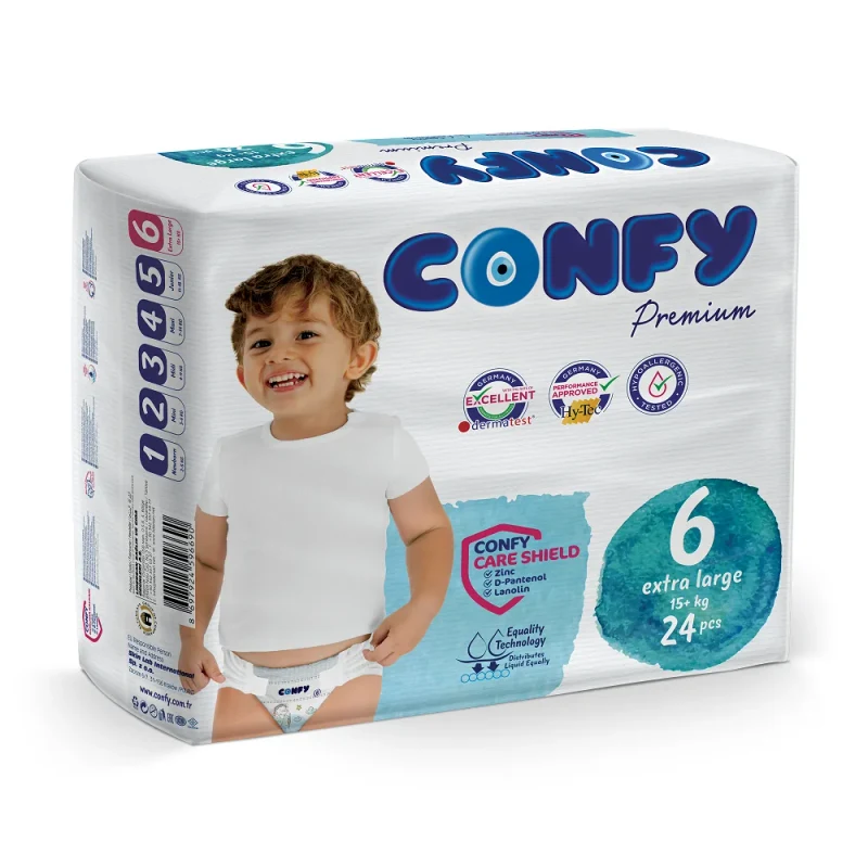 Scutece pentru copii Confy Premium ECO Nr.6 Extralarge, (16+ kg),  24 buc. 3