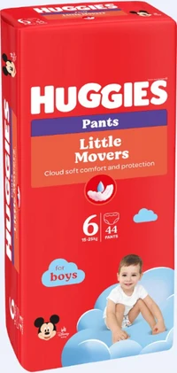 Scutece-chiloţel pentru băieţel Huggies Little Movers Mega 6 (15-25 kg), 44 buc