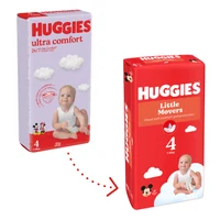 Set Scutece Huggies Little Movers Mega 4, Unisex  (7-18 kg), 132buc  (2x66buc) 2