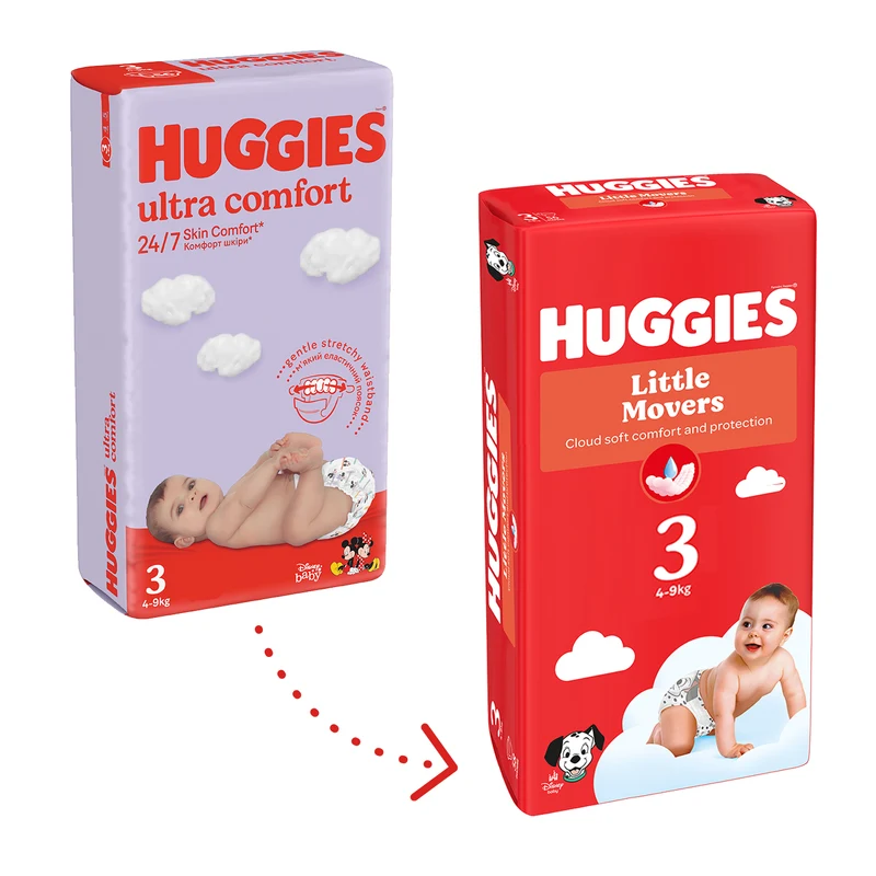 Scutece unisex Huggies Little Movers Mega 3 (4-9 kg), 78 buc 2