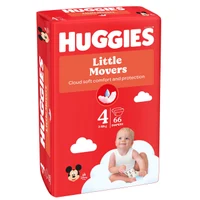 Scutece unisex Huggies Little Movers Mega  4  (7-18 kg), 66 buc