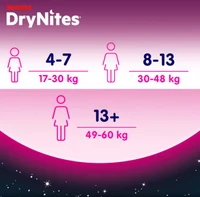 Scutece-chiloţel Huggies DryNites 4-7 ani, fetiţă, 17-30 kg, 10 buc. 6