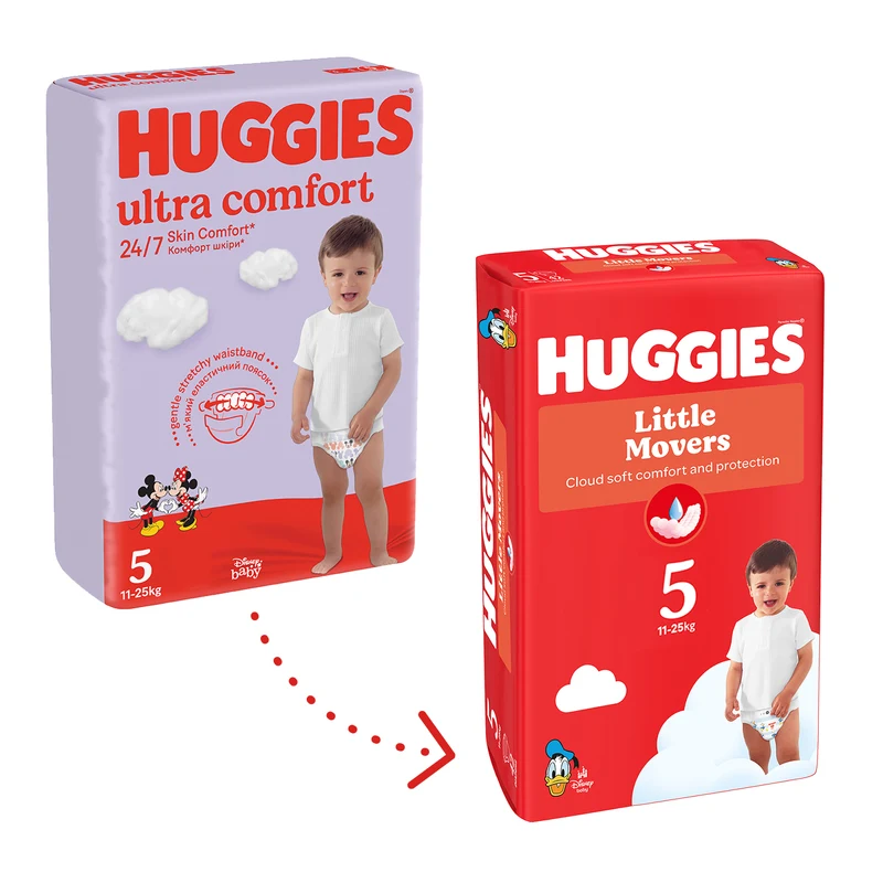 Scutece Huggies Little Movers Jumbo  5  (11-25 kg) Unisex, 42 buc. 2