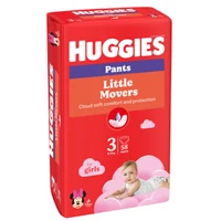 Scutece-chiloţel pentru copii Huggies Little Movers 3  (6-11 kg) GIRL (p/u fete), 58 buc.