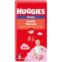 Трусики для девочек Huggies Little Movers Mega 5 (12-17 кг), 48 шт