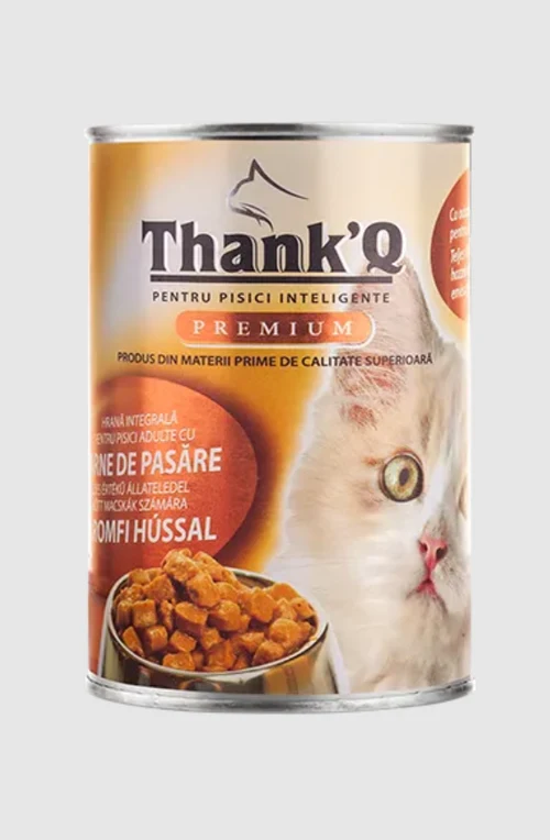 Влажный корм для кошек Thank’Q Premium, Птица, консервa, 415 г