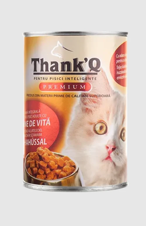 Влажный корм для кошек Thank’Q Premium, Говядина, консервa, 415