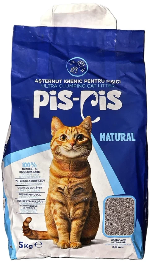 Гигиенический наполнитель для кошек Cat Litter Pis Pis Natural, 5 кг