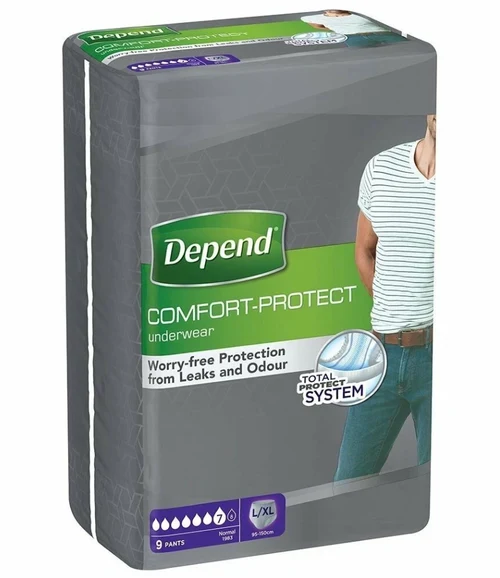 Впитывающее нижнее белье Depend для мужчин L/XL (95-150cm), 9 шт