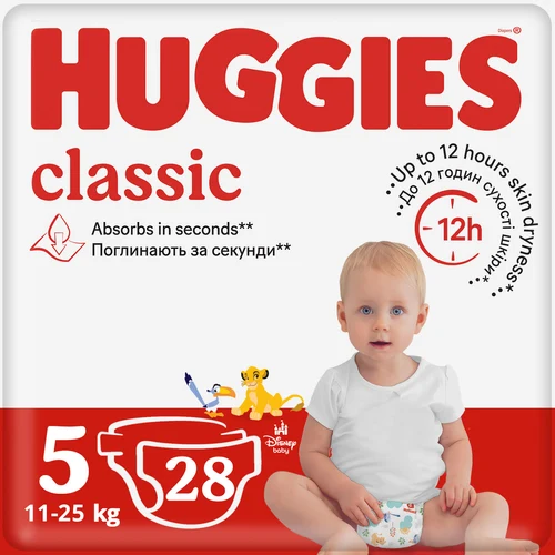 Подгузники Huggies Classic Jumbo 5 (11-25 кг), 28 шт