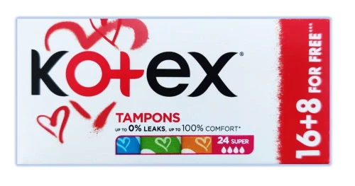 Tampoane igienice Kotex Super 16+8 buc.